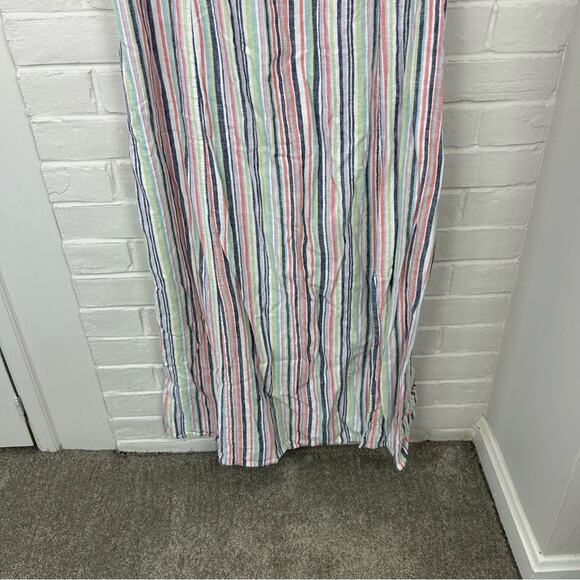 Old Navy Multi Stripe Sleeveless Linen Blend Shift Maxi Dress Size XL Tall - Picture 7 of 15